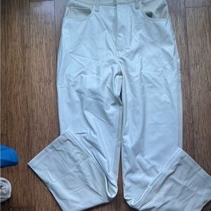 Abercrombie & Fitch Womens multi tone leather high rise pants